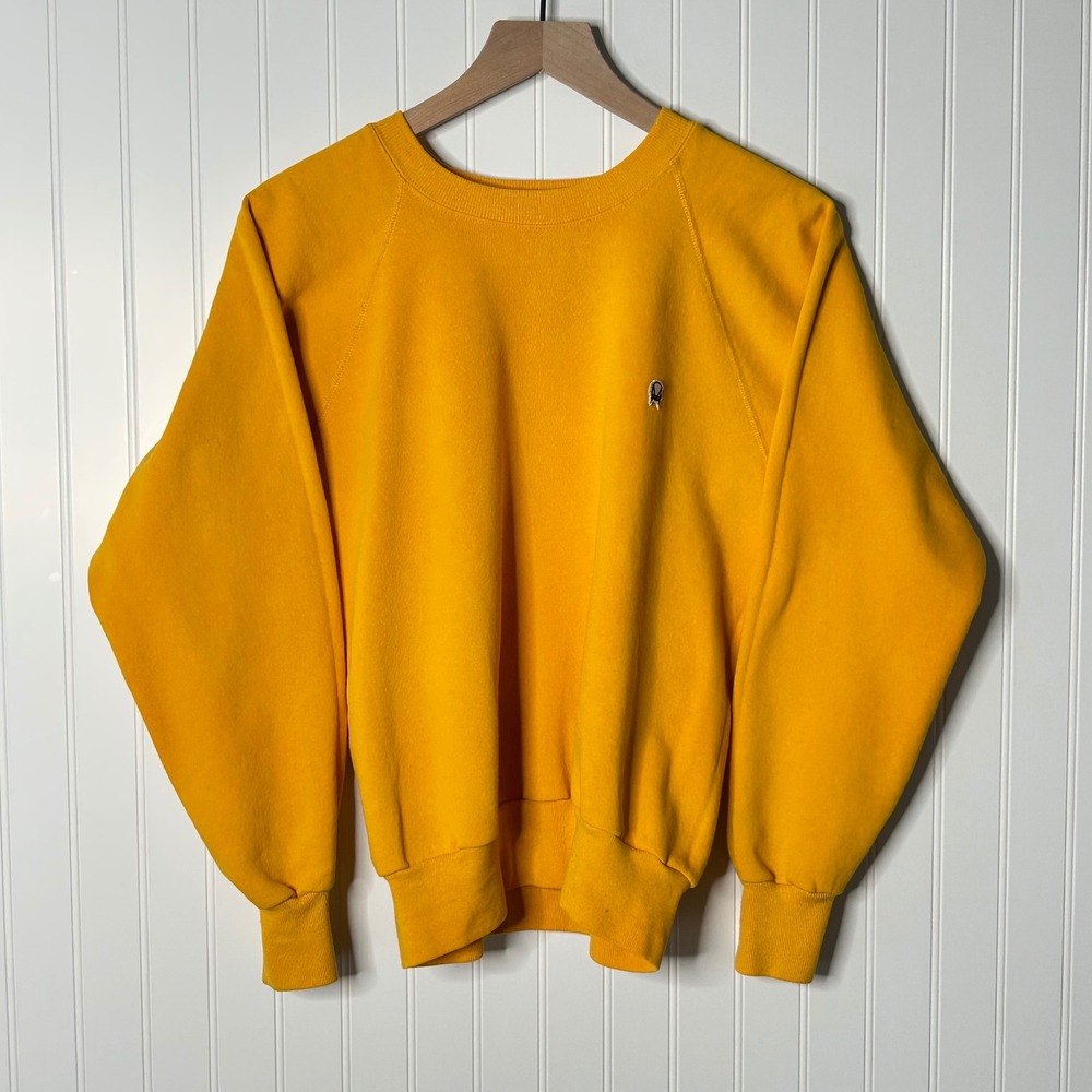 OWSLA Skrillex Women's Medium Yellow Crewneck Embroidered Logo Raglan Sweatshirt
